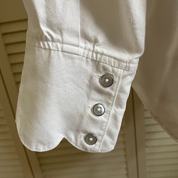 7 FOR ALL MANKIND Women's White Blouse Button Down Size M - Picture 6 of 11